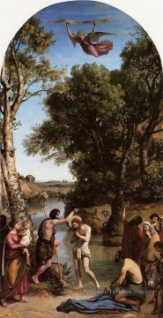 Le baptême du Christ plein air romantisme Jean Baptiste Camille Corot Peinture à l'huile